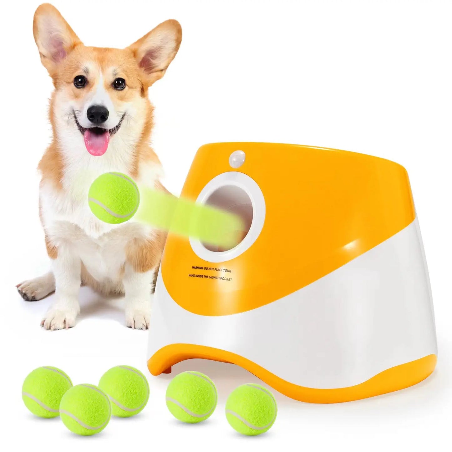 2025 New Automatic Dog Training Toy Throwing Tennis Ball Launcher Machine with Motion Sensor, Easy to Carry, and Control Panel for Dog Training