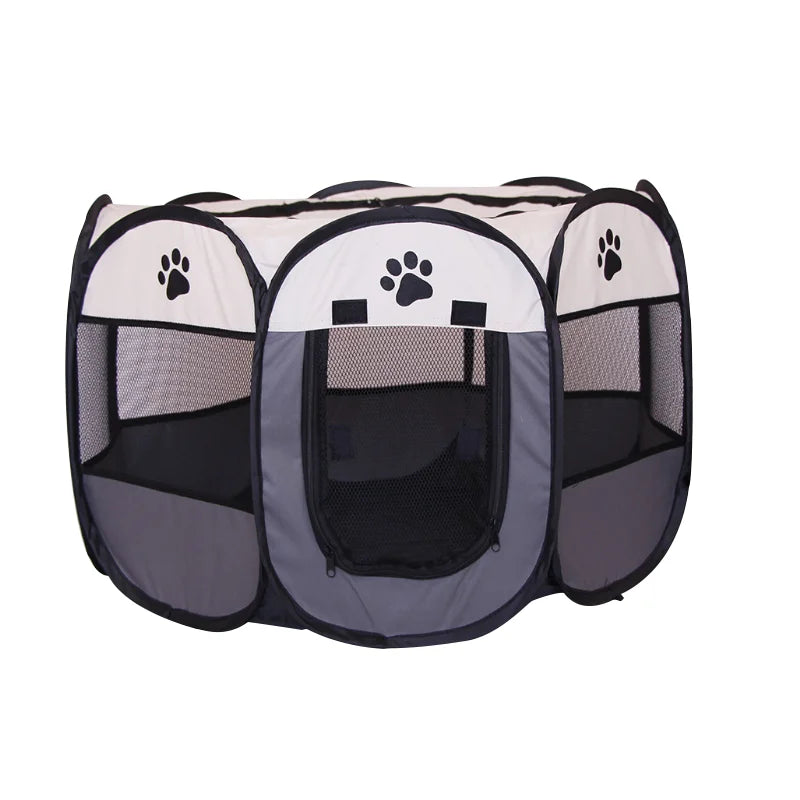 Outdoor Accessories Supplies Electrical Animal Fencing Playpen with Mesh Design and Paw Print Accents