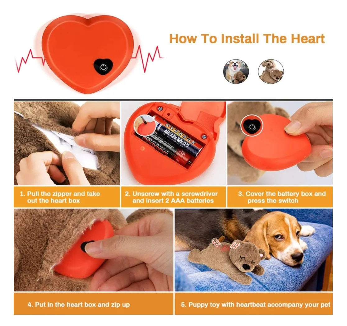 Accompany Heartbeat Warm Bag Plush Toys Anxiety Companion Interactive