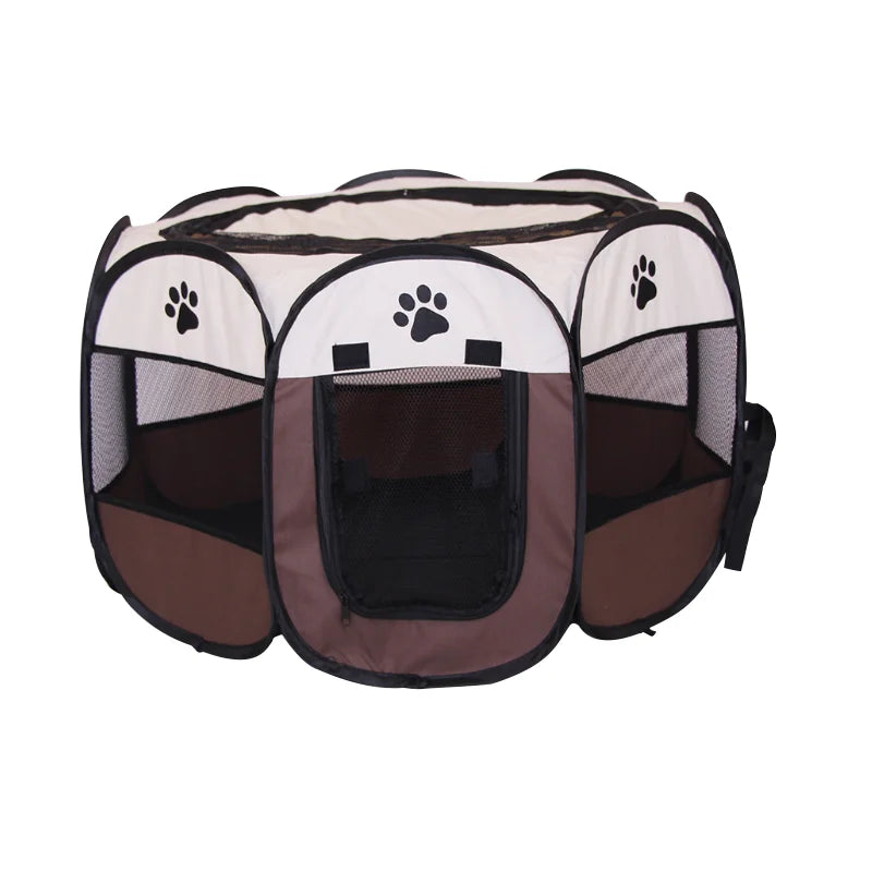 Outdoor Accessories Supplies Electrical Animal Fencing Playpen with Mesh Design and Paw Print Accents