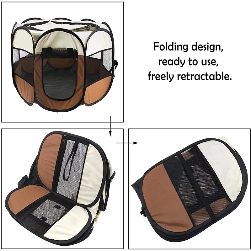 Outdoor Accessories Supplies Electrical Animal Fencing Playpen with Mesh Design and Paw Print Accents