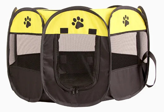Outdoor Accessories Supplies Electrical Animal Fencing Playpen with Mesh Design and Paw Print Accents