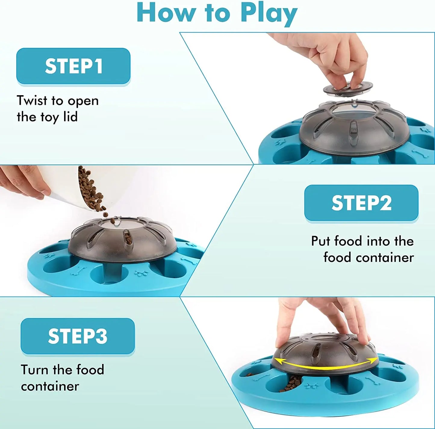 New Leakage Food Toy for Dogs - Slow Feeder IQ Training Toy, Suitable for Small, Medium, and Large Dogs, Blue Design