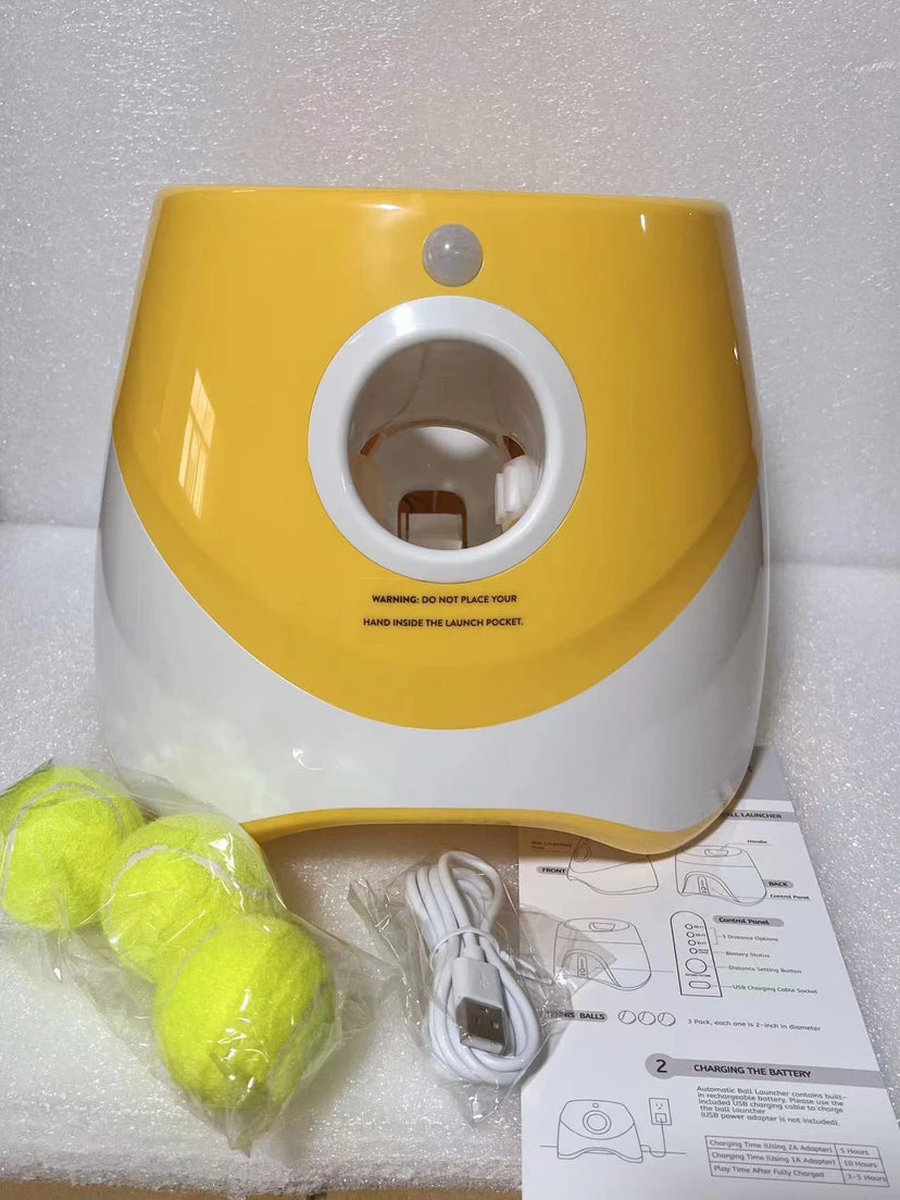 2025 New Automatic Dog Training Toy Throwing Tennis Ball Launcher Machine with Motion Sensor, Easy to Carry, and Control Panel for Dog Training