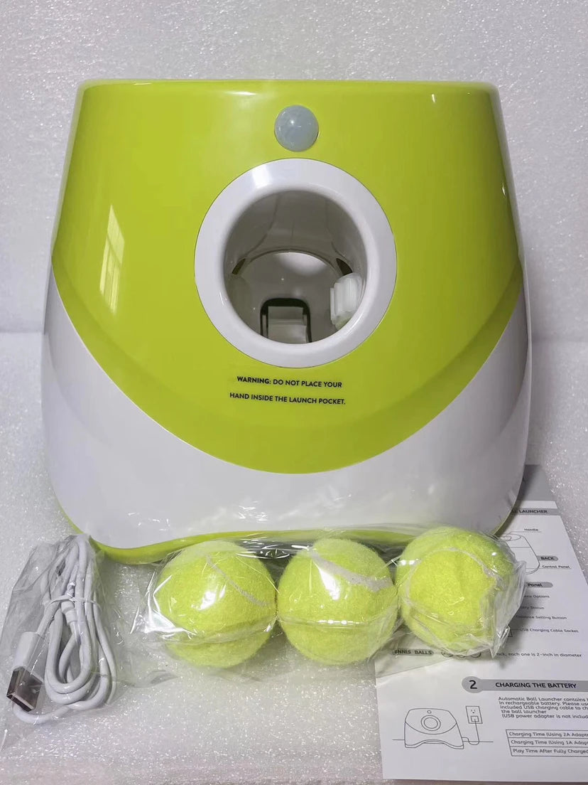 2025 New Automatic Dog Training Toy Throwing Tennis Ball Launcher Machine with Motion Sensor, Easy to Carry, and Control Panel for Dog Training